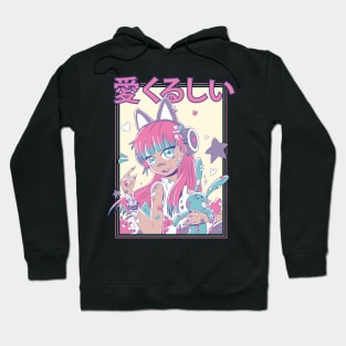 Cute anime girl with headphones Hoodie